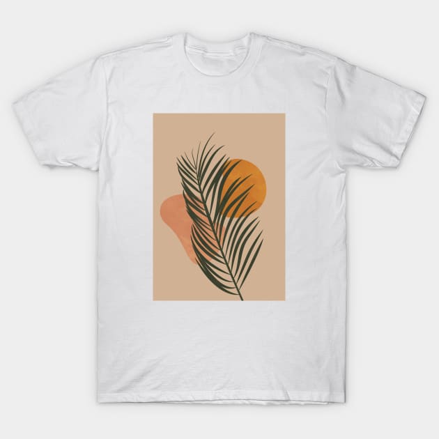 Palm Leaf, Boho, Earthy Tone T-Shirt by Colorable